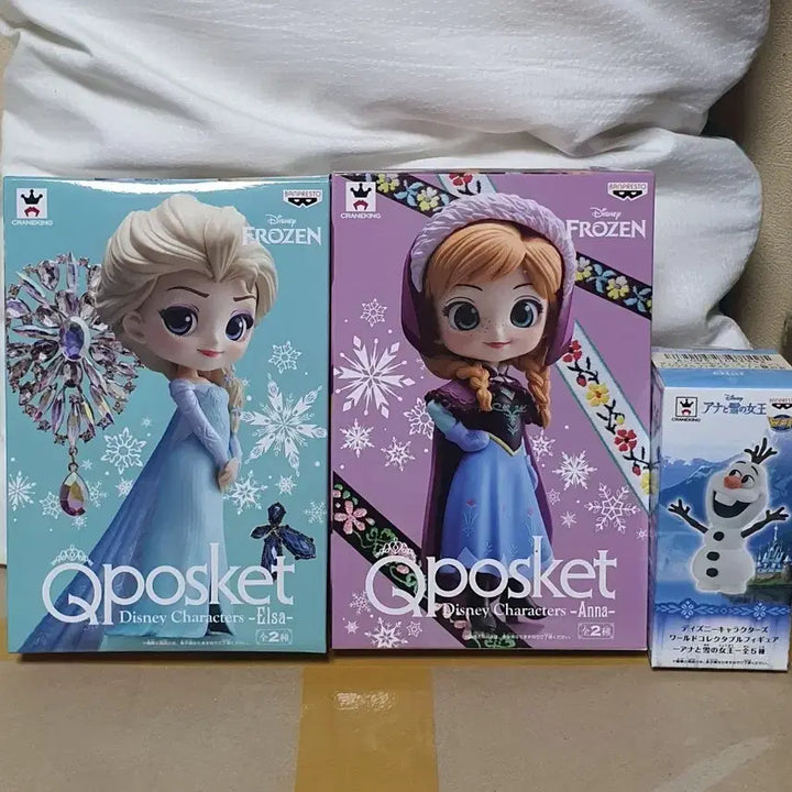 [BUNJANG] Q Posket Disney Frozen Elsa &amp; Anna (2+1 Set) &amp; Olaf Figure / [정품] 큐포스켓 디즈니 겨울왕국 (2+1종세트)