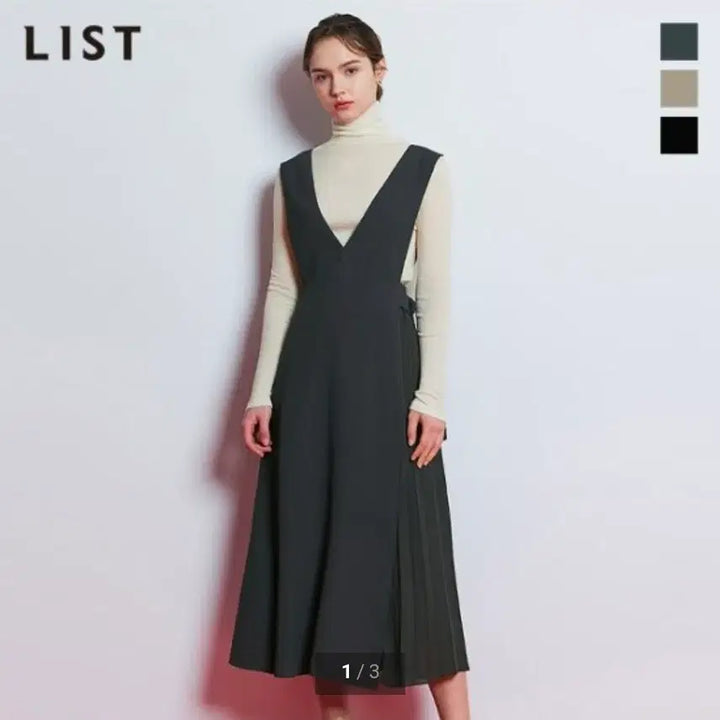 [BUNJANG] Dark Grey Layered Dress / 리스트 레이어드 원피스