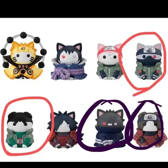 [BUNJANG] Megacat Naruto Bundle Set Kakashi, Guy, Obito, Hashirama / 메가캣 나루토 일괄 판매 카카시 가이 오비토 하시라마