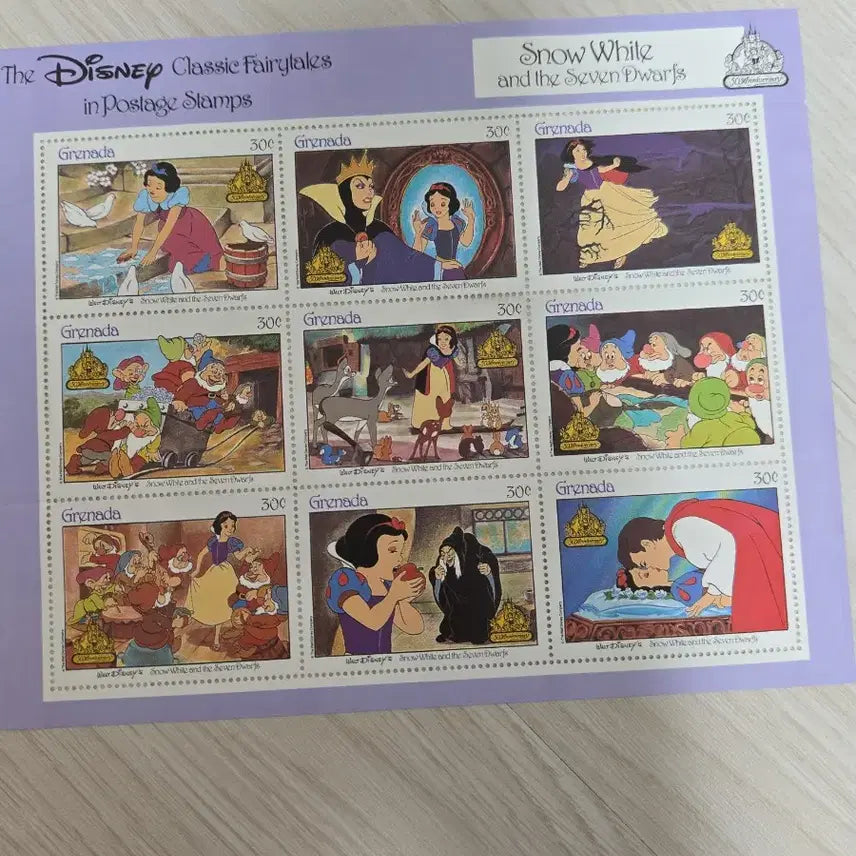 [BUNJANG] 1980s Walt Disney Classic Animation Official Stamp Set Bundle / 1980년대 월트 디즈니 고전 만화 영화 공식 우표 일괄 세트