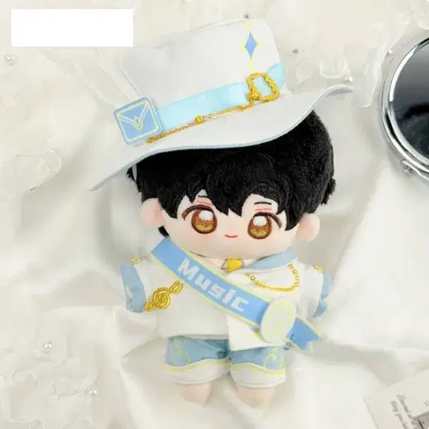 [BUNJANG] 10cm Doll Clothes Top Hat White Suit Set / 10cm인형옷 탑햇화이트정장세트