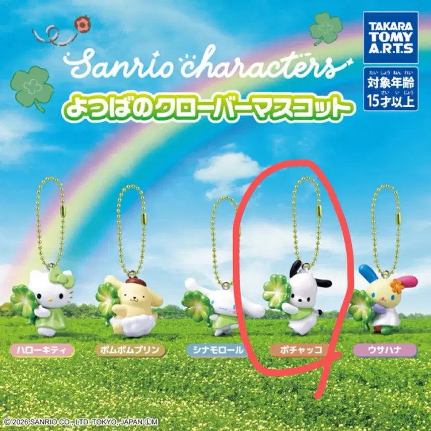 [BUNJANG] Sanrio Pochacco Clover Charm / 산리오 클로버 키링 가챠 포차코