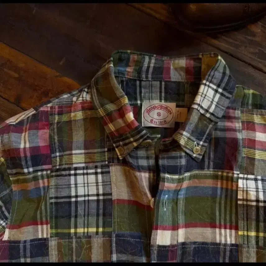 [BUNJANG] Brooks Brothers Patchwork Madras Check Shirt / 브룩스브라더스 패치워크 체크 셔츠 S