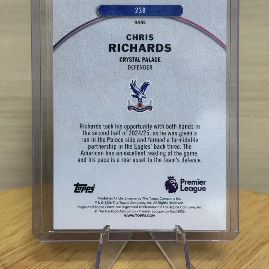 [BUNJANG] Topps Finest Crystal Palace Eberechi Eze 75-Limited Edition Card / 탑스 파이니스트 크리스탈팰리스 리차즈 75한정