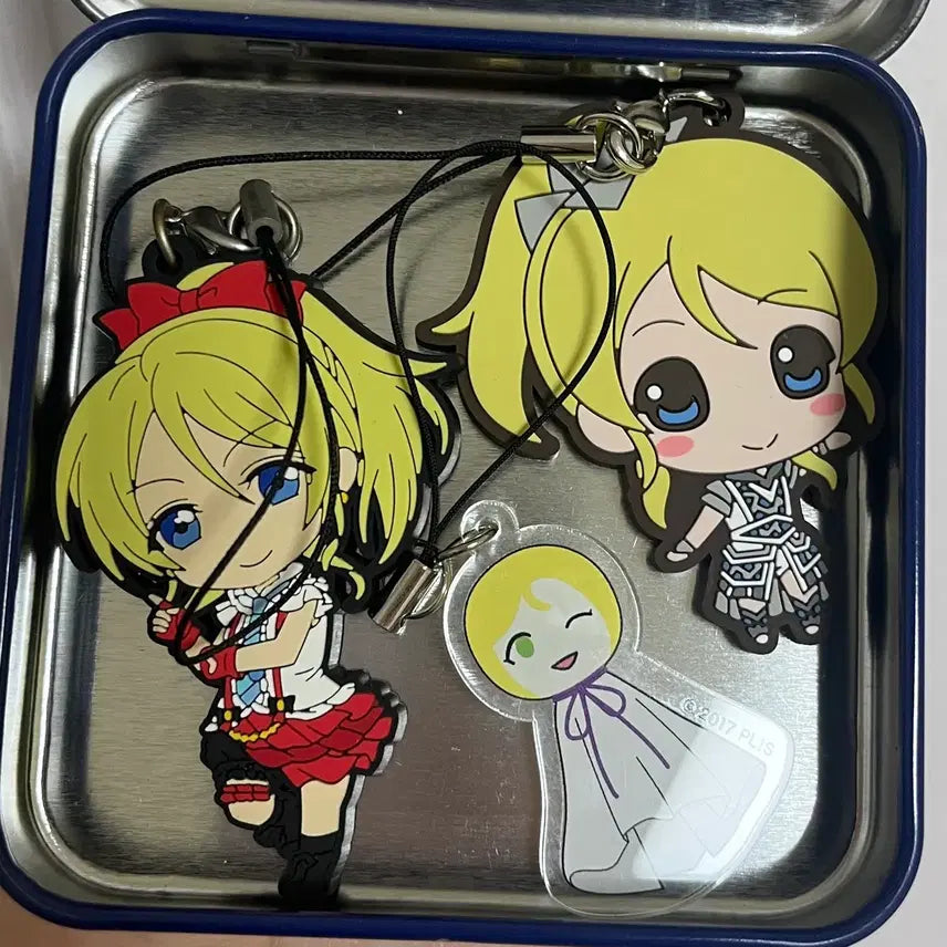 [BUNJANG] Love Live! Muse Ayase Eli Rubber Strap Keychain &amp; Sunshine Aqours Ohara Mari Teru Teru Bozu Acrylic Keychain Bundle / [일괄] 러브라이브 뮤즈 아야세 에리 키링 선샤인 아쿠아 오하라 마리