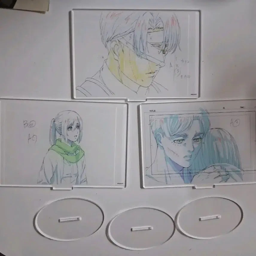 [BUNJANG] Attack on Titan Levi Eren Mikasa Original Drawing Acrylic Stand / 진격의거인 리바이 에렌 미카사 원화아크릴스탠드