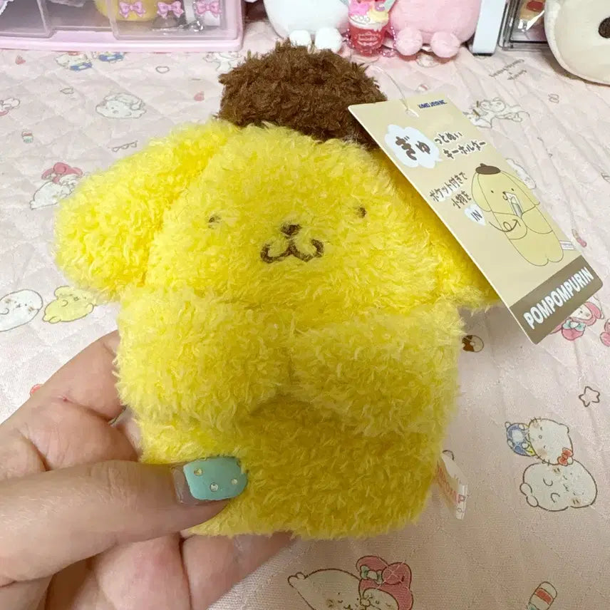 [BUNJANG] Sanrio Pompompurin Pouch Mascot Plush Keychain / 폼폼푸린 주머니 마스코트 인형 키링