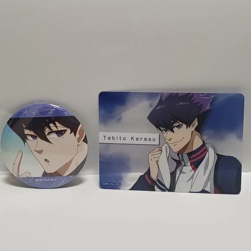[BUNJANG] Blue Lock Goods Karasu Tabito Additional Time Can Badge &amp; Clear Card Bundle Set / 블루록 굿즈 카라스 타비토 어디셔널 타임 캔뱃지 클리어카드 일괄