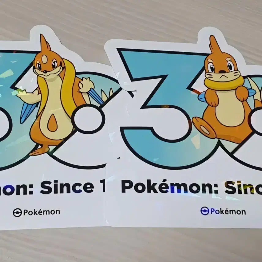 [BUNJANG] Pokemon 30th Anniversary Logo Sticker - Buizel &amp; Floatzel / 포켓몬 30주년 로고 스티커 브이젤, 플로젤 판매합니다.