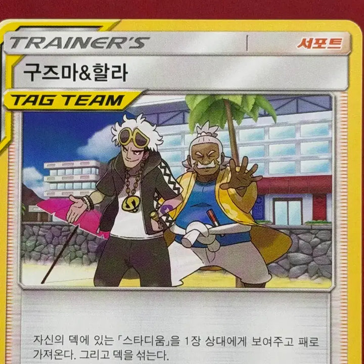[BUNJANG] Pokemon Vintage Trainer Rare Card Guzma &amp; Hala (Tag Team) / 포켓몬 고전 트레이너 희귀 카드 구즈마&amp;할라 (태그팀)