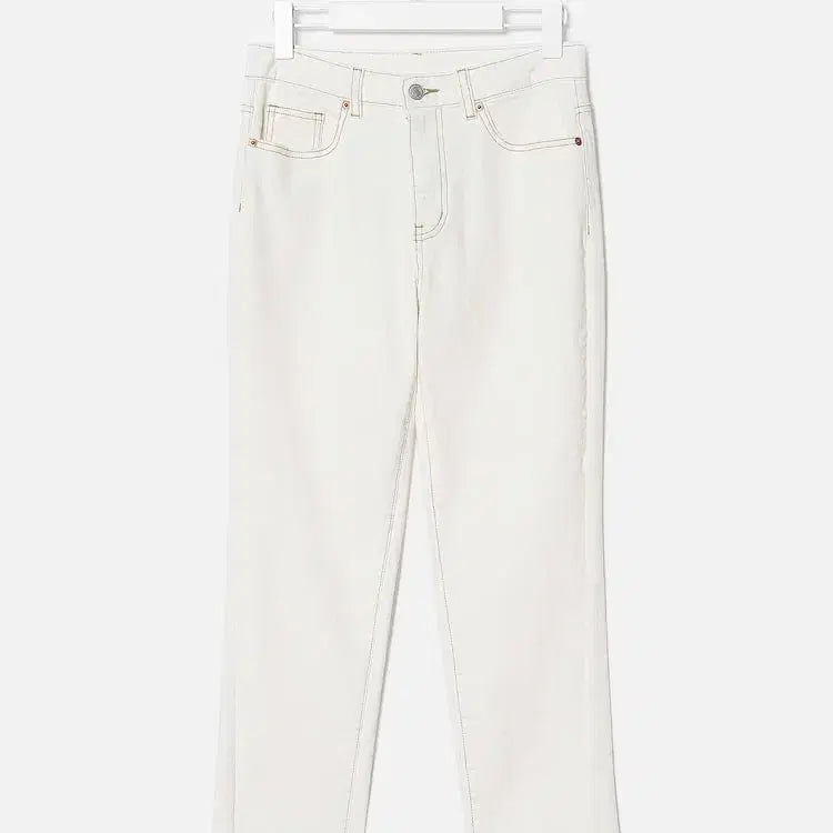 [BUNJANG] 8SECONDS Stitch Straight Pants Ivory / 에잇세컨즈(8SECONDS) 아이보리 스티치 스트레이트 팬츠