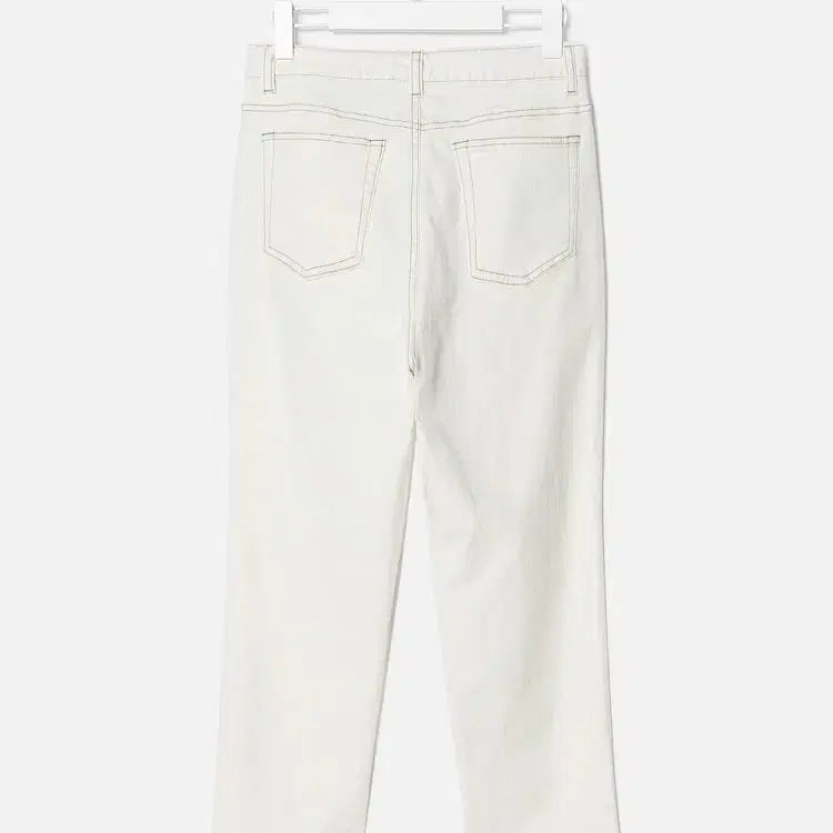 [BUNJANG] 8SECONDS Stitch Straight Pants Ivory / 에잇세컨즈(8SECONDS) 아이보리 스티치 스트레이트 팬츠