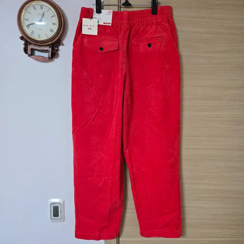 [BUNJANG] Uniqlo x Marni Corduroy Wide Fit Tuck Pants Red XL / [새상품] 유니클로(UNIQLO) 코듀로이 와이드 핏 턱 팬츠 레드