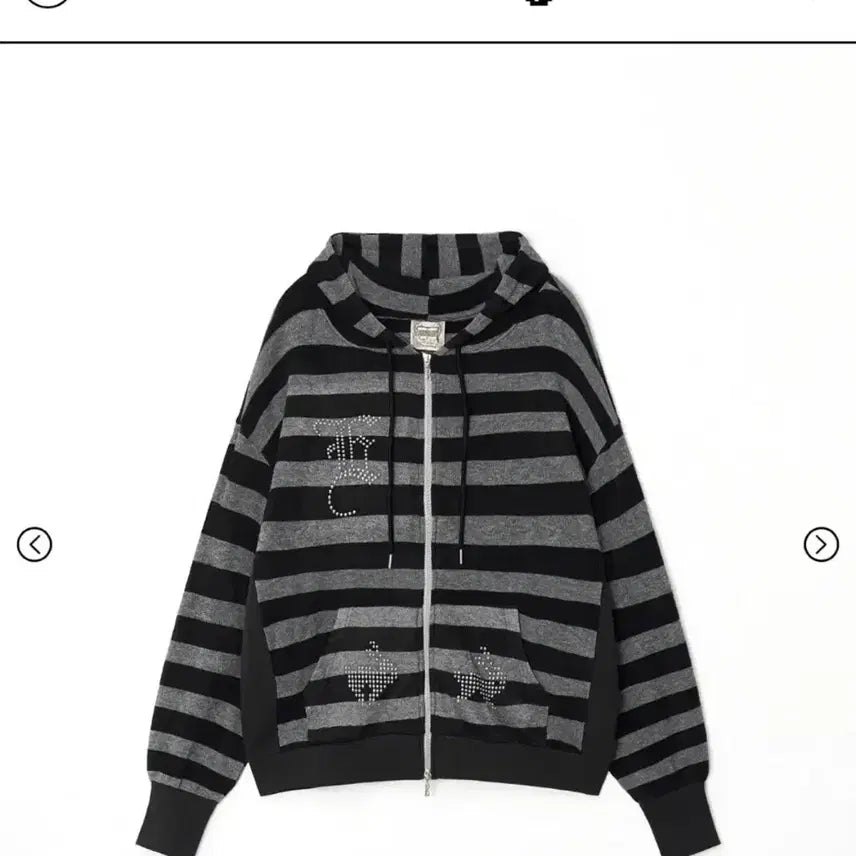 [BUNJANG] E.S.S.A.Y Striped Zip-Up Hoodie / E.S.S.A.Y 스트라이프 집업 후드