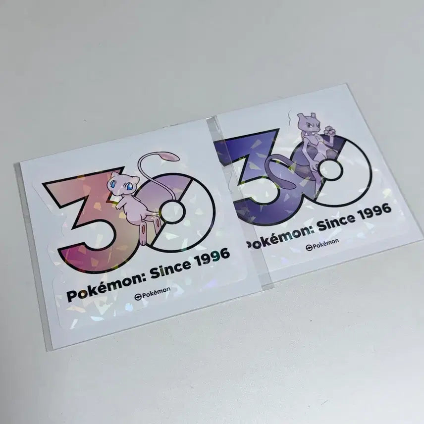 [BUNJANG] Pokemon 30th Anniversary Logo Sticker Bundle - Mew/Mewtwo / 40장 일괄) 포켓몬 30주년 로고 스티커- 뮤/뮤츠