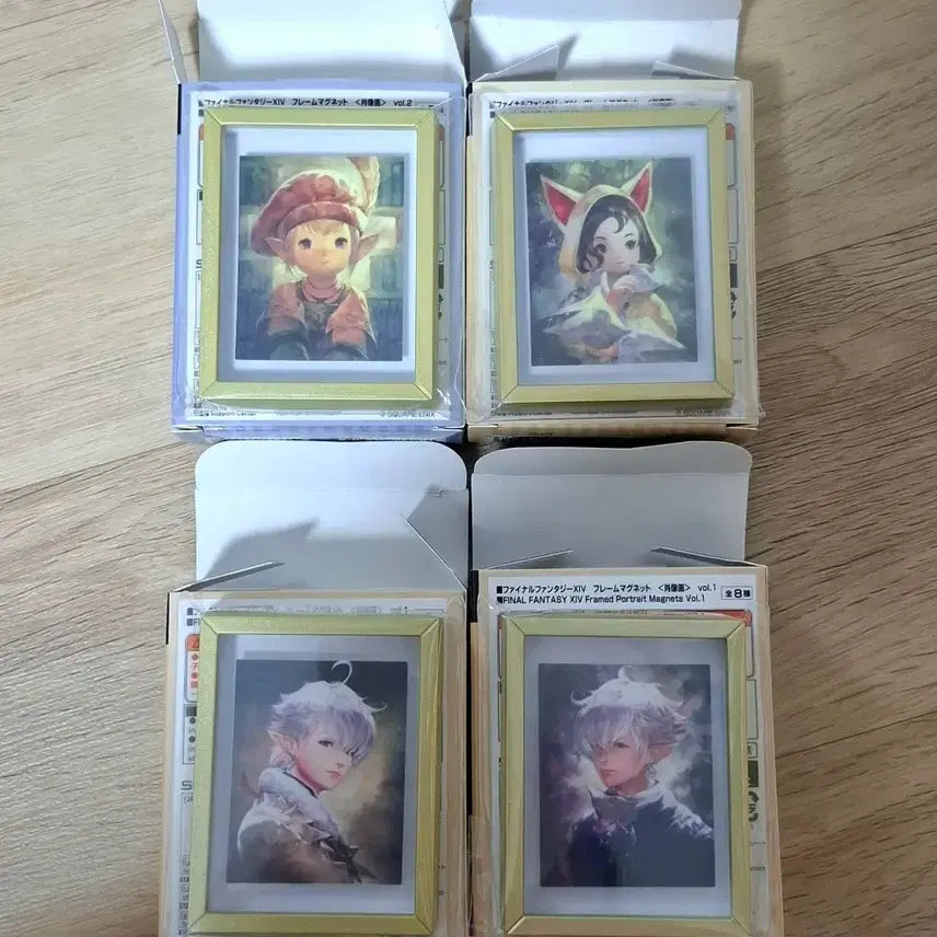 [BUNJANG] Final Fantasy XIV Portrait Frame Magnet Set (4 Types) / (반택무료)파이널 판타지 14 프레임 (초상화)마그넷 4종 일괄
