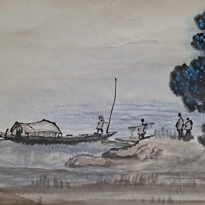 [BUNJANG] Chwicheol (翠鐵) Calligraphy and Painting Landscape Scroll Painting / 취철?갑술년 강산조운도 대작