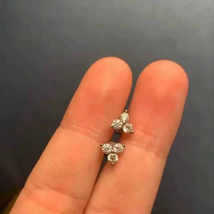 [BUNJANG] Moissanite Lab Grown Triple Earrings 2ct / 모이사랩다이아 트리플귀걸이 2부
