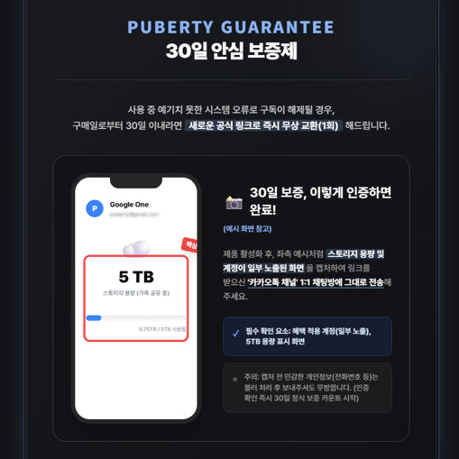 [BUNJANG] Google Gemini AI Pro 18-Month Subscription with 5TB Storage / [즉시발송] 구글 제미나이 프로 (Gemini Pro) 18개월