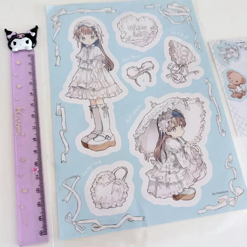 [BUNJANG] Hanoluno White Lolita Sticker Set / Hanoluno white lolita 화이트롤리타 스티커 세트판매