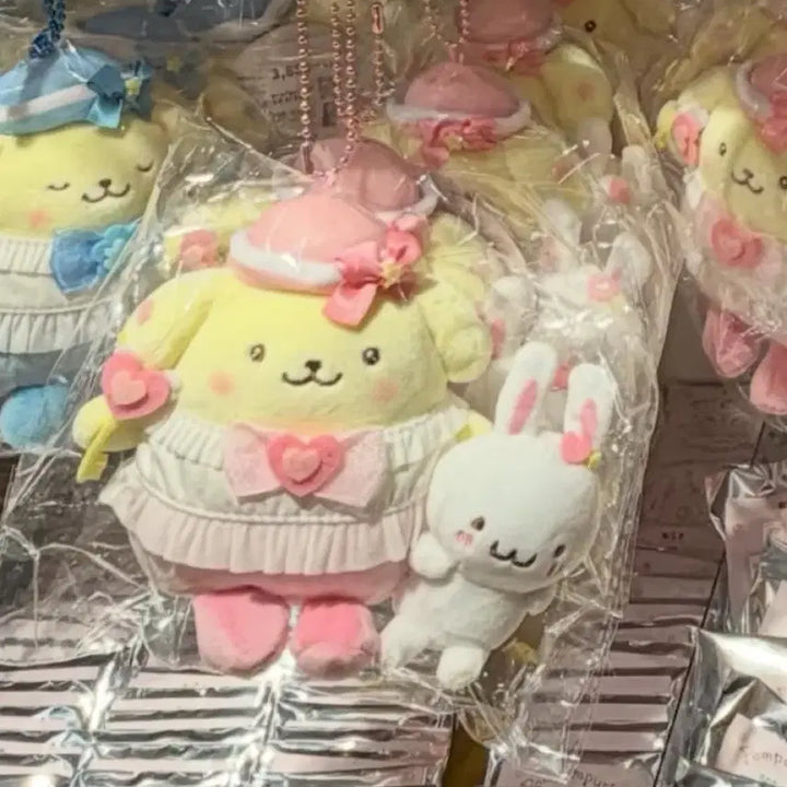 [BUNJANG] Sanrio Pompompurin Plush Mascot Doll Keychain / 새상품)산리오 폼폼푸린 무뉴구루미 팝업 마스코트 인형 키링