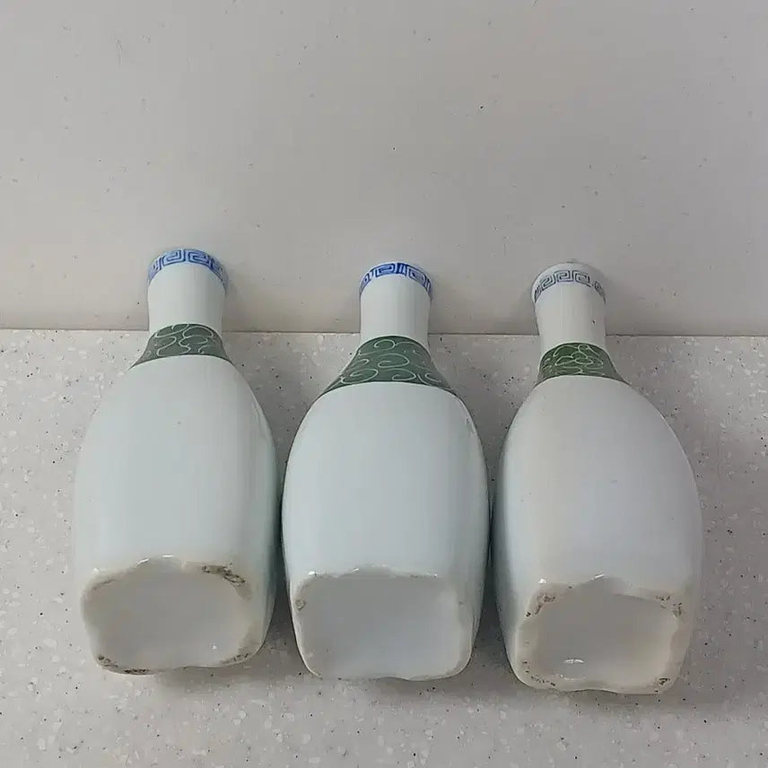 [BUNJANG] Antique Japanese Celadon Tokkuri Sake Bottle Vase Set / 일본 도자기 사케병 술병 서빙 병 골동품  빈티지 화병3개