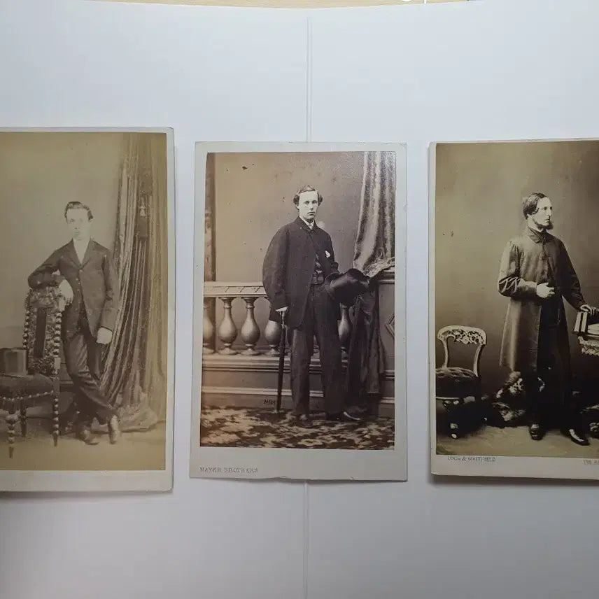 [BUNJANG] 19th Century Victorian Era Gentleman Photographs (3 Pcs) / 19세기 1800년대 앤틱 사진 빅토리아 시대 사진 3장