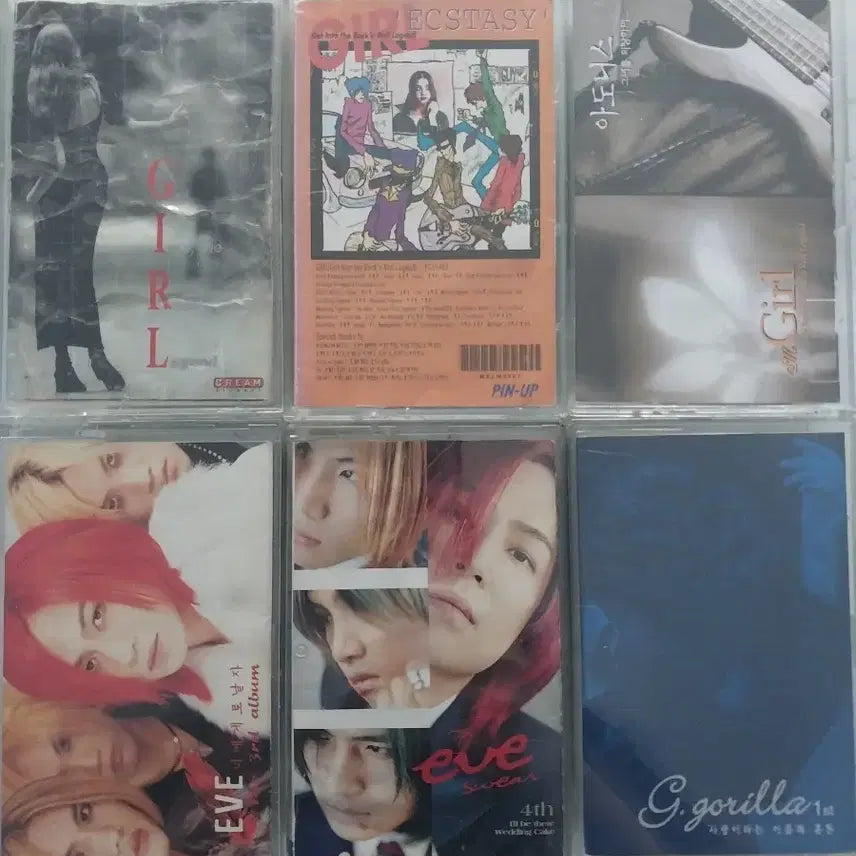 [BUNJANG] Various Artists - CD and Cassette Tape Bundle (Girl Groups 1-3, Eve 3-4, G.Gorilla 1) / [카세트테이프] 걸 1집~3집(사진/포스터)+이브+G.고릴라 앨범 일괄