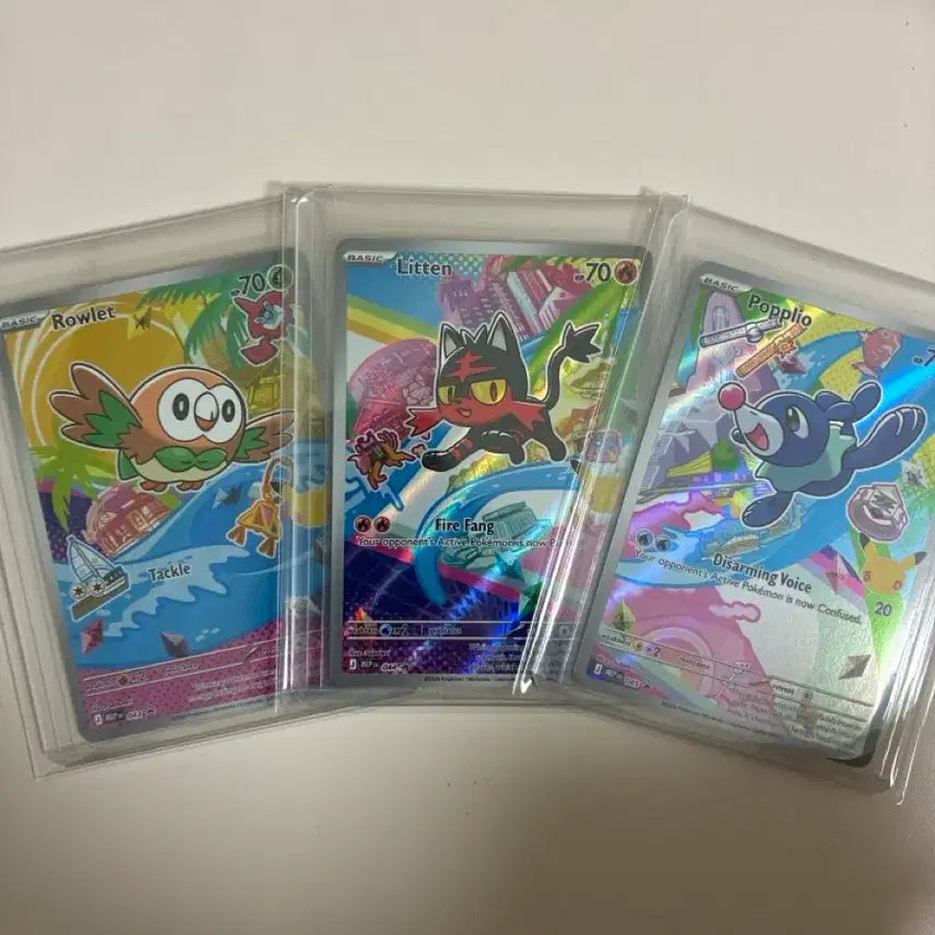 [BUNJANG] Pokemon Card 30th Anniversary Generation 7 Rowlet &amp; Litten &amp; Popplio Bundle Set / 포켓몬카드 30주년 7세대 나몰빼미&amp;냐오불&amp;누리공 판매합니다