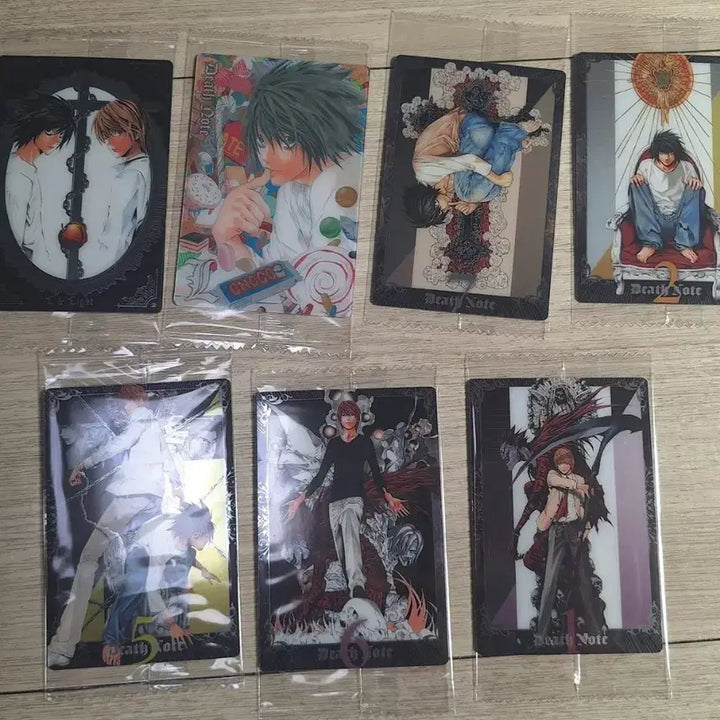 [BUNJANG] Death Note Wafer Card Bundle Set (7 Cards, Sealed) / 데스노트 웨하스 카드 7장 엘 라이토 미개봉 일괄