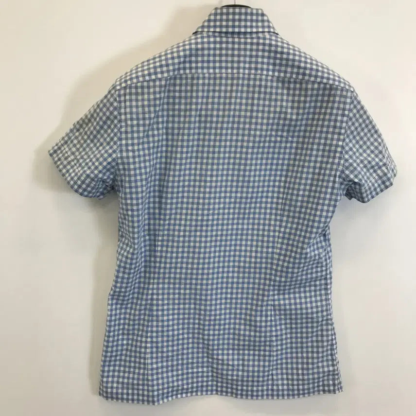 [BUNJANG] Lacoste Blue Gingham Check Shirt Size 38 / 라코스테 블루 깅엄체크셔츠 [95]