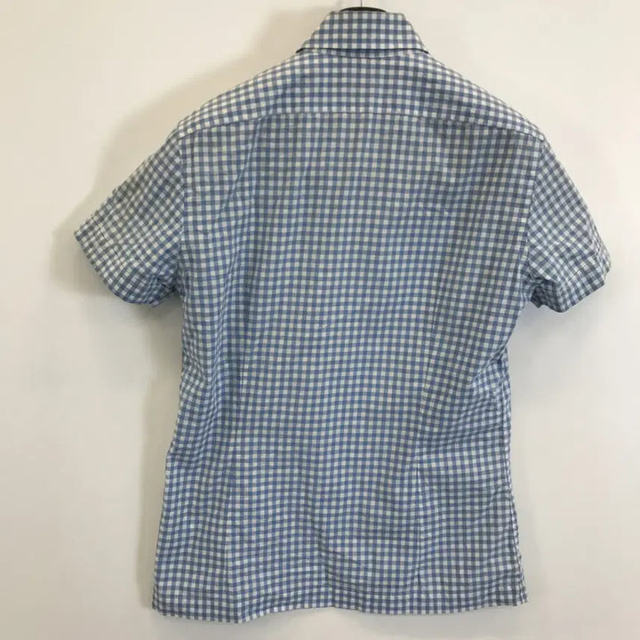 [BUNJANG] Lacoste Blue Gingham Check Shirt Size 38 / 라코스테 블루 깅엄체크셔츠 [95]