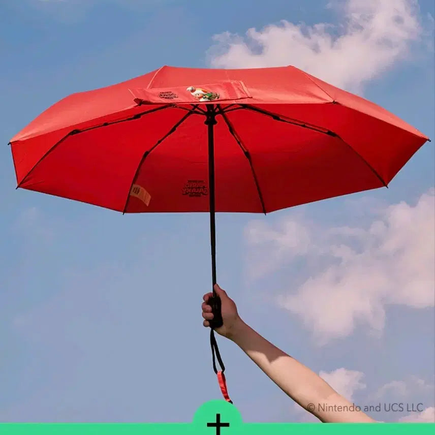 [BUNJANG] Super Mario 3-Section Automatic Umbrella (Red) / 슈퍼마리오 3단 자동 우양산(레드)새상품