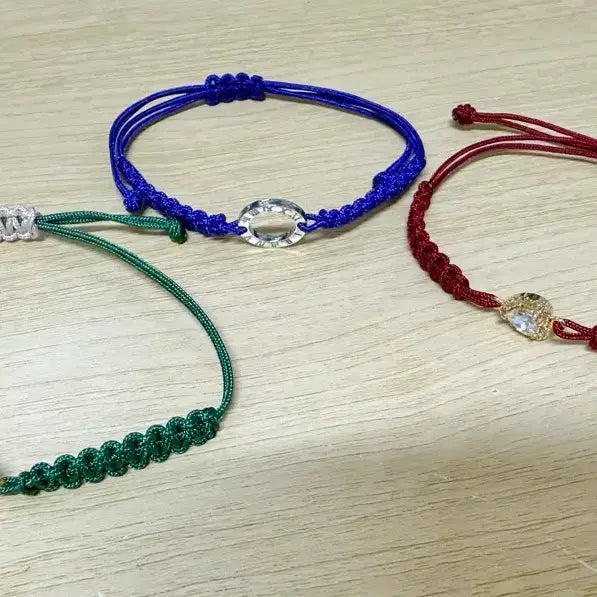 [BUNJANG] Handmade Knotted Bracelet with Charms / 매듭팔찌 소원팔찌