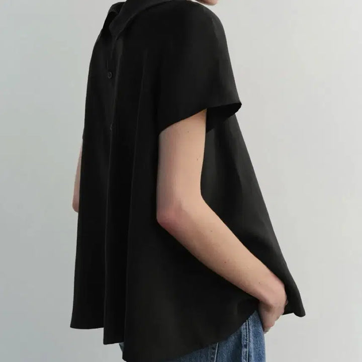 [BUNJANG] IA Two-Way Blouse Black (Size 55-66) / (새상품) 이아 투웨이 블라우스 블랙(55~66)