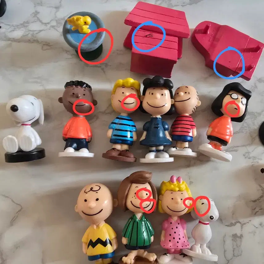 [BUNJANG] Vintage Snoopy Figures Bundle Set (with defects) / 하자o) 빈티지 스누피 피규어 일괄