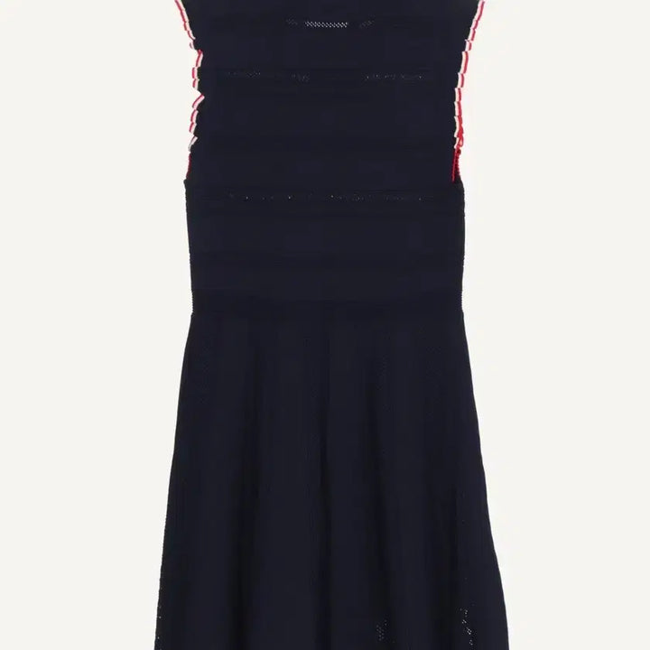 [BUNJANG] Sandro Navy Ribbon Collar Knit Dress / 산드로 네이비 리본 칼라 니트 원피스