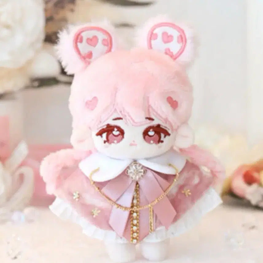 [BUNJANG] Ninimal Velvet Cape 10cm Doll Clothes Pink Sky / 니니멀 벨벳케이프 10cm 인형옷 핑크 스카이