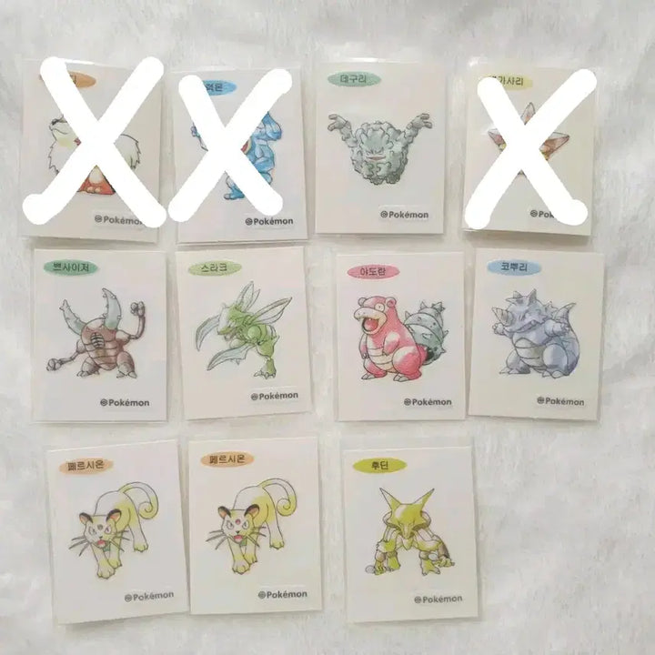[BUNJANG] Pokemon Stickers (Primeape, Machamp, Geodude, Staryu, Scyther, Exeggutor, Persian, Alakazam) / 포켓몬 띠부씰(럭키 쁘사이저 썬더 이상해씨 페르시온)