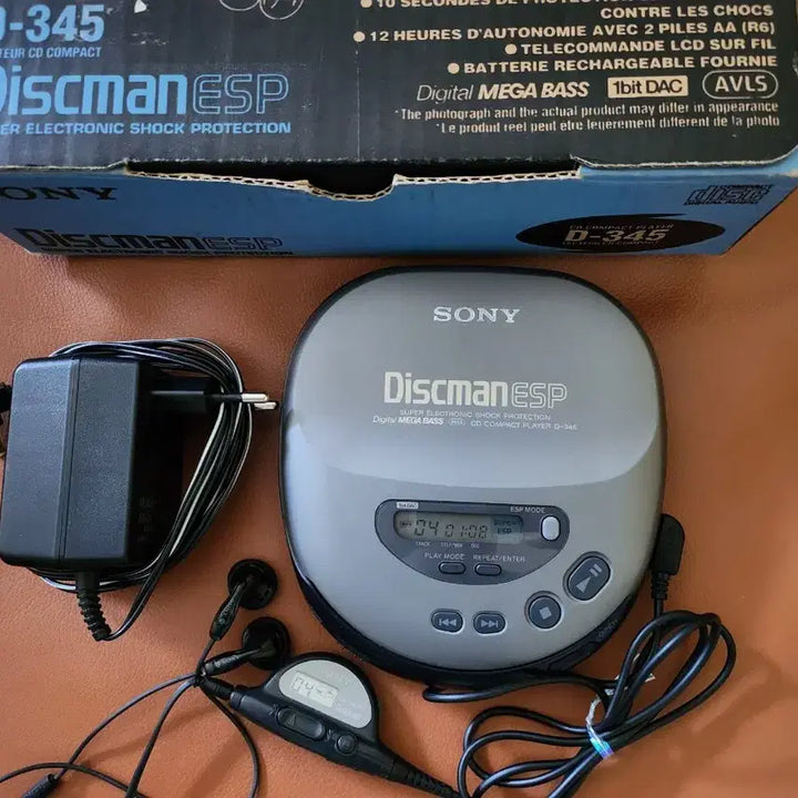 [BUNJANG] Sony Discman D-345 CD Player Full Set / 소니 디스크맨 D-345 CD플레이어 박스풀세트.정품220V어뎁터