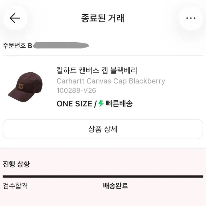 [BUNJANG] Carhartt Canvas Cap Blackberry / 칼하트 캔버스 캡 블랙베리
