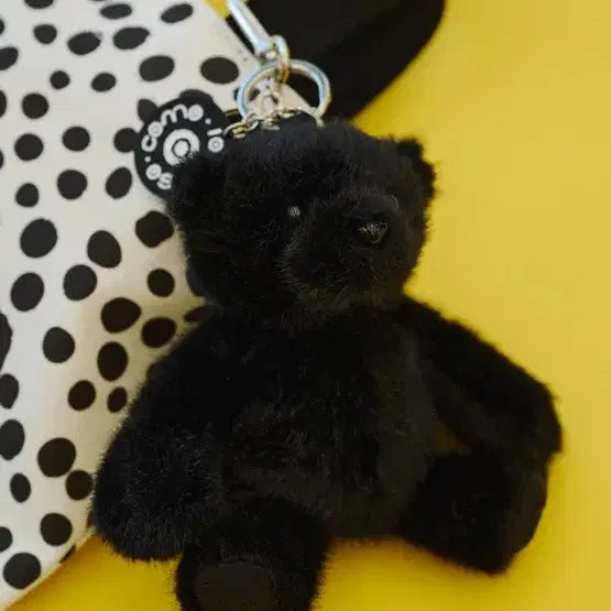 [BUNJANG] 10 Corso Como Dot Tote Bag with Bear Keyring (Black) / 10꼬르소꼬모 도트 토트백 + 베어 키링(블랙)