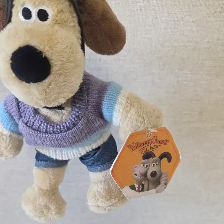 [BUNJANG] Wallace &amp; Gromit Gromit Plush Bag Charm Keychain / 월레스와 그로밋 그로밋 인형 가방고리 키링