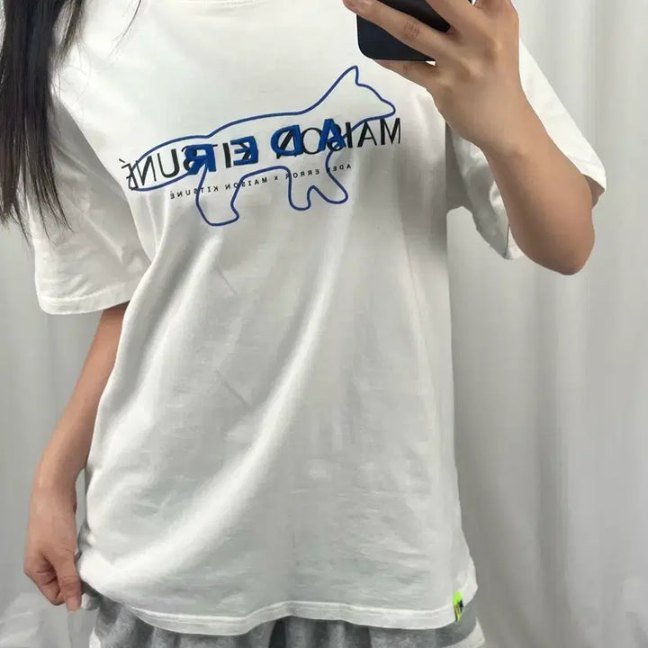 [BUNJANG] Ader Error x Maison Kitsune 21ss White T-Shirt / 아더에러 x 메종키츠네 21ss 화이트 반팔