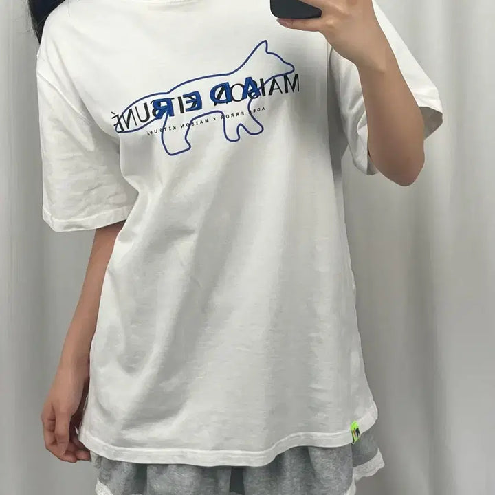 [BUNJANG] Ader Error x Maison Kitsune 21ss White T-Shirt / 아더에러 x 메종키츠네 21ss 화이트 반팔