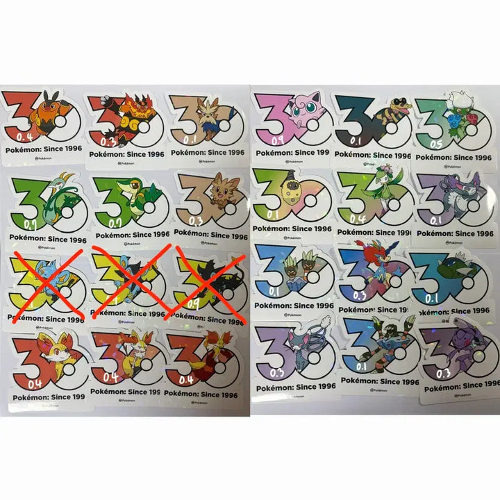 [BUNJANG] Pokemon 30th Anniversary Stickers / 포켓몬 30주년 기념 스티커 판매 교환