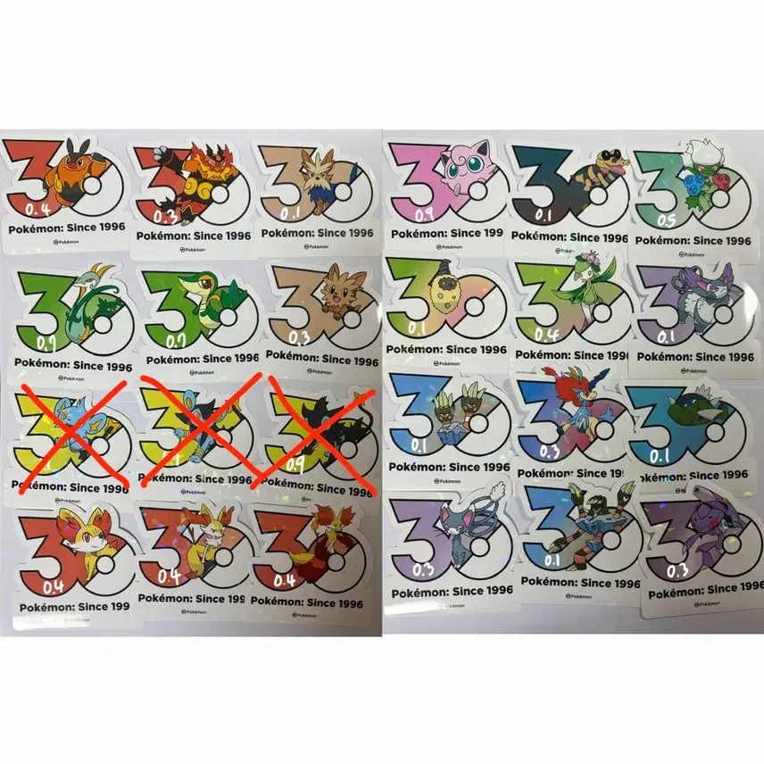 [BUNJANG] Pokemon 30th Anniversary Stickers / 포켓몬 30주년 기념 스티커 판매 교환