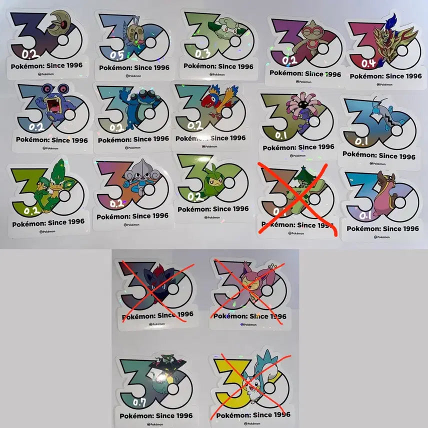 [BUNJANG] Pokemon 30th Anniversary Stickers / 포켓몬 30주년 기념 스티커 판매 교환