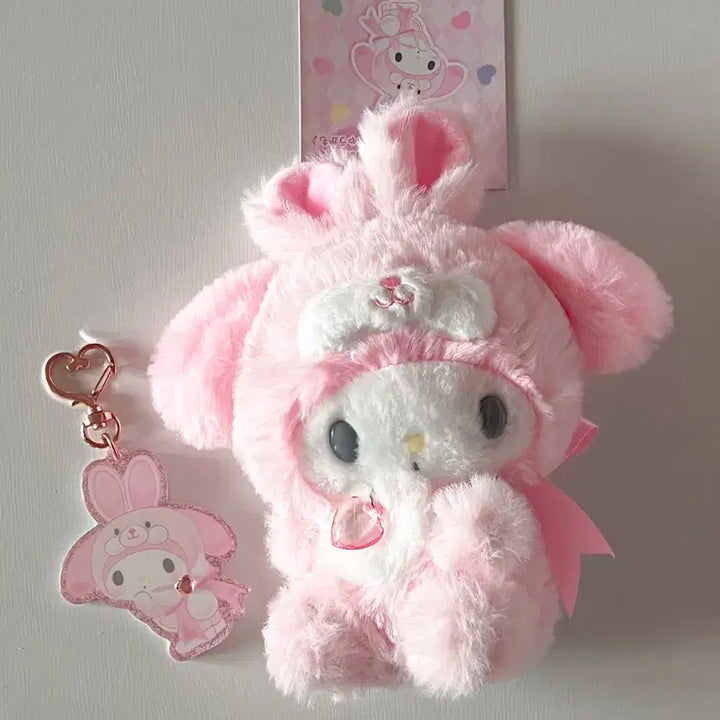 [BUNJANG] Sanrio My Melody Fairy Rabbit Mascot &amp; Keychain Set / (세트)마이멜로디 페어리래빗 마스코트 &amp; 키홀더