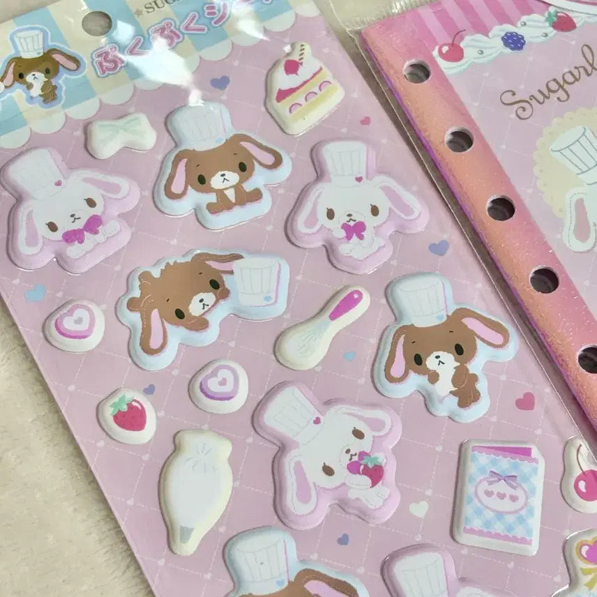 [BUNJANG] Sugabunnies Stationery Memo Pad Diary Inserts Sticker Tile Doll Keyring Bundle Set / 고전 슈가바니즈 메모지 편지지 다이어리속지 스티커 타일 인형키링